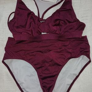 Elegant Burgundy Bikini Set